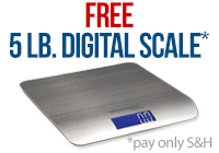 FREE 5 lb. Digital Scale + $5 in Postage