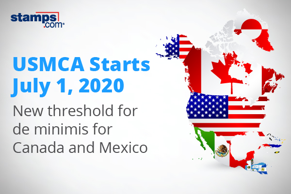 USMCA Starts July 1, 2020. New threshold for de minimis for Canada and Mexico